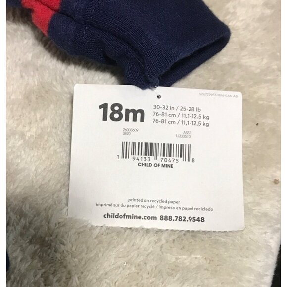 Child Of Mine Carters Toddler Little Brother Long Sleeve Striped Sweatshirt 18M - Picture 6 of 7